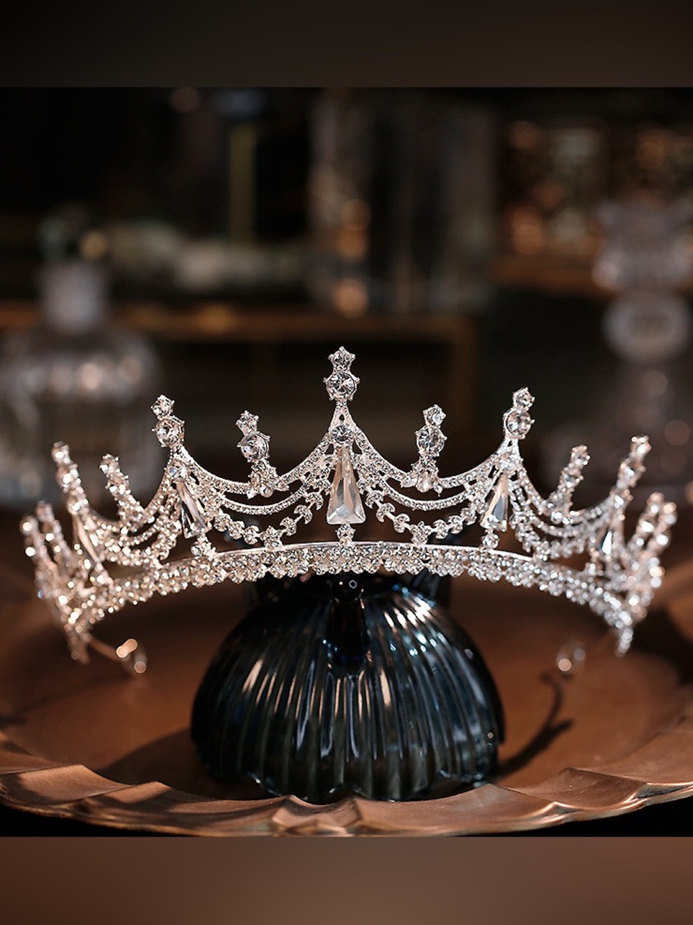 Crystal Bridal Tiara Crown - Silver Rhinestone Headpiece